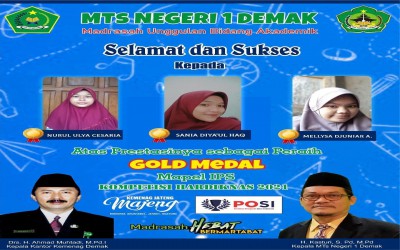 MTsN1 Demak berhasil memperoleh medali Emas tingkat Nasional